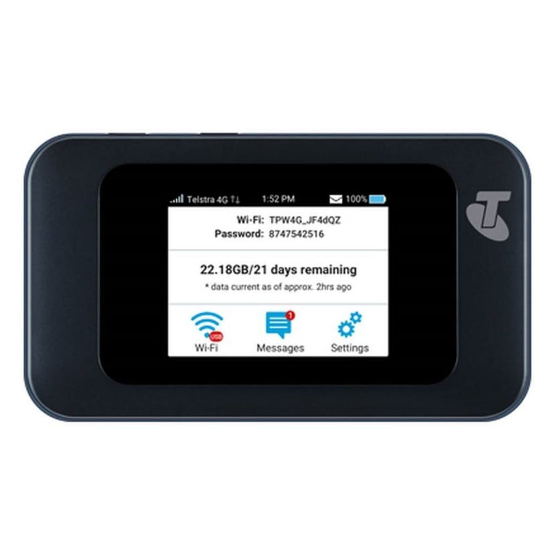 Telstra Pre- Paid 4GX MF985T Hotspot - Black, 20GB Data,  Connect up to 20 Wi-Fi enabled devices, Battery life up to 10 hours.