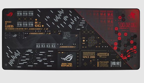 ASUS ROG SCABBARD II EVA EDITION  Evangelion, Water/Oil/Dust-Repellent, Anti-fray, Flat-stitched Edges, 900x400x3mm EVA02