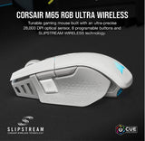 Corsair M65 RGB Ultra Wireless White Tunable FPS Gaming Mouse, CORSAIR MARKSMAN 26,000 DPI Optical Sensor, iCUE Software.