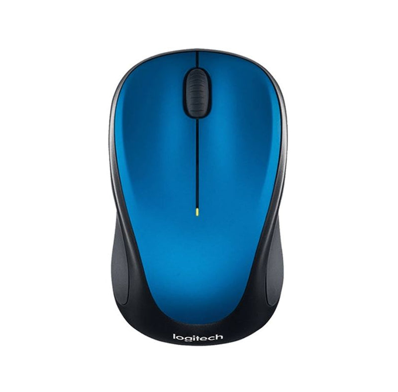 (LS) Logitech M235 Wireless Mouse BLUE Contoured design Glossy Comfort Grip Advanced Optical Tracking 1-year battery life
