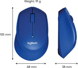 Logitech M331 SILENT PLUS  Wireless Mouse Blue  DPI (Min/Max): 1000±  1-Year Limited Hardware Warranty