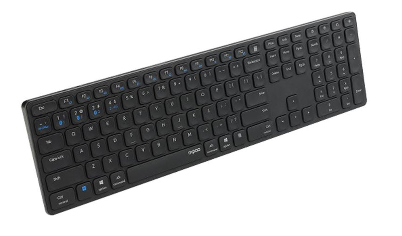 RAPOO 9550M Multi-mode Wireless Combo Keyboard+Mouse Bluetooth 3.0, 5.0 and 2.4G Windows and Mac 17 multimedia hotkeys Full Size Rechargeable battery