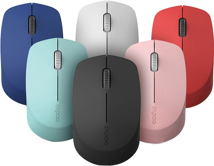 (LS) RAPOO M100 2.4GHz & Bluetooth 3 / 4 Quiet Click Wireless Mouse Pink  - 1300dpi Connects up to 3 Devices (10 Get 1 Free) (LS> M100 Red)