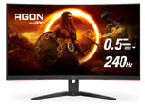 AOC 31.5" Curved 0.5ms 240Hz, FHD 1080 FreeSync Premium, Ultra Narrow Border Gamer's Choice - DP x 1, HDMI x 2. VESA100mm Low Blue monitor