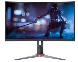 AOC 27" Super Curved 1000R, QHD 2560 x 1440 165hz, VA,  Free-Sync Premium, 1ms, HDR10,  DP, HDMI, HAS, Flicker Free, Low Blue, VESA 100 Monitor (LS)