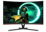 AOC 31.5" Super Curved 1000R QHD (2560 x 1440, Free-Sync,1ms, 165Hz,  HDR Ready, VA, 250nits, 2H1DP earphone, Normal stand, VESA 100X100mm (LS)