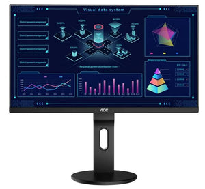 AOC 27" IPS 5ms 2560x1440 Business Monitor  - DP / HDMI / VGA, VESA 100mm Height Adjustable Stand (LS)