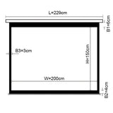 Brateck Standard Electric Projector Screen - 100" 2.0x1.5m (4:3 ratio) with Remote Control (LS)