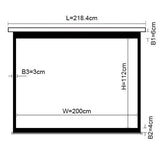 Brateck Projector Standard Auto-lock Manual Projection Screen-90’’(2.0X1.12M) /(16:9 Ratio) (LS)