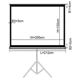 Brateck Standard Portable Tripod Projection Screen -100 ' 4:3 Viewing Size(WxH): 200 x150cm (LS)