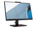 LENOVO ThinkVision T24v-20 23.8"/24" 60Hz FHD Monitor 1920x1080 16:9 4ms Height Adjust Tilt Swivel Pivot Webcam HDMI DP VGA 2xUSB3.2 Hub Speakers Mic