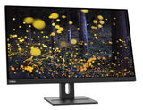 LENOVO ThinkVision E27q-20 27" 75Hz QHD IPS Monitor 2K 2560x1440 16:9 4ms Height Adjustable Tilt Swivel Pivot DP HDMI 3yr