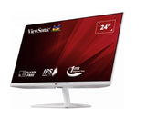 ViewSonic 24” Office Ultra Thin SuperClear IPS, 4ms 100hz, FHD, HDMI, VGA, 3.5 Audio, Multi-View, Eye Care, VESA 75m, Slim, 2432-H-W White Monitor