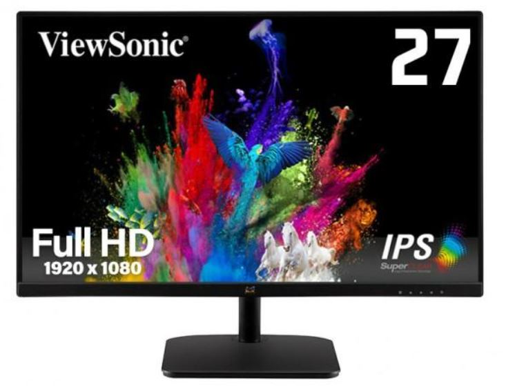 ViewSonic 27” Office Business, Ultra Slim 3 Side Frameless, Super Clear IPS, 4ms 75hz, FHD, DP, HDMI, Adaptive Sync, Dual Speakers. V100. Monitor (LS)