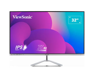 ViewSonic 32” Office Professional Stylish Elegant & Ultra Thin bezel, SuperClear IPS  4ms, FHD, HDMI, DP, VGA, Speakers, Low Energy 26w, V100, Monitor