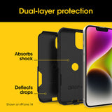 OtterBox Commuter Apple iPhone 15 / iPhone 14 / iPhone 13 (6.1") Case Black - (77-92605), Antimicrobial, DROP+ 3X Military Standard, Dual-Layer