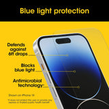 OtterBox Premium Pro Glass Antimicrobial Anti-Blue Light Apple iPhone 15 Pro (6.1") Screen Protector Clear - (77-93978), 2 Years Warranty