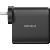 OtterBox 100W Four Port USB-C (Type I) PD Fast GaN Wall Charger - Black (78-81355), Dual USB-C (100W+18W), Dual USB-A (18W), 2 Years Warranty