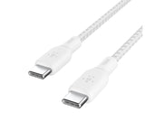 Belkin BoostCharge USB-C to USB-C Cable 100W (2M + 2M) - White (CAB014bt2MWH2PK), 480Mbps,30K+ bend,Samsung Galaxy,iPad,MacBook,Google,OPPO,Nokia,2YR