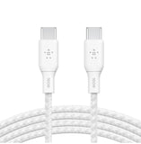 Belkin BoostCharge USB-C to USB-C Cable 100W (2M + 2M) - White (CAB014bt2MWH2PK), 480Mbps,30K+ bend,Samsung Galaxy,iPad,MacBook,Google,OPPO,Nokia,2YR