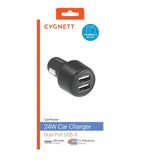 Cygnett CarPower 12W Dual Port (2x USB-A 12W) Car Charger - Black (CY3697CYCCH), Compact Design, Best for Charging Your Phone, 2 Years Warranty