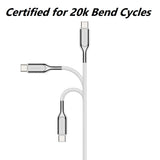 Cygnett Armoured Lightning to USB-C Cable (1M) - White (CY2800PCCCL), 30W, Braided, 20K Bend,Fast Charge,Durable,Apple iPhone/iPad/MacBook, 5 Yr. WTY.