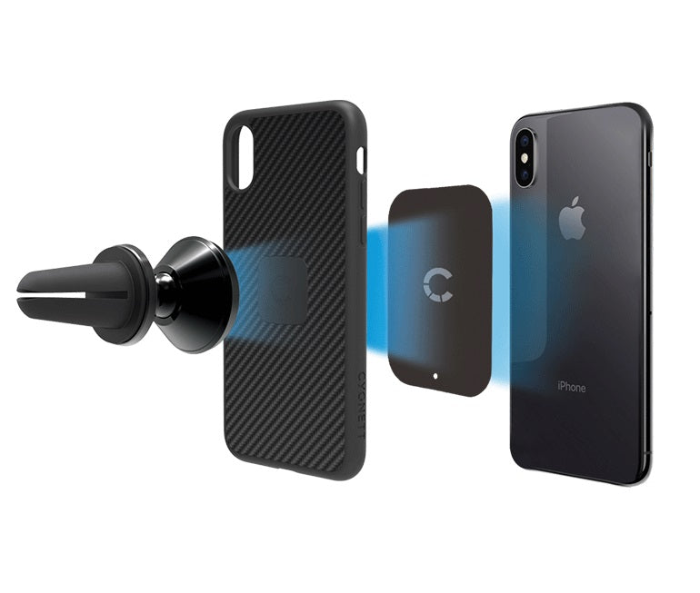 Cygnett MagMount Plus Magnetic Car Vent Mount -Black(CY2377ACVEN),360° rotation and extensive pivot motion,Portrait/Landscape View,Metal Plate Include