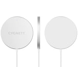 Cygnett MagCharge 15W Fast Magnetic Wireless Charging Cable (2M) - White (CY3758CYMCC), MagSafe & Qi Compatible, Perfect Align, Seamless Charging