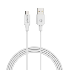 Cygnett Essentials USB-C to USB-A (2.0) Cable (1M) - White (CY2729PCUSA),3A/60W,Samsung Galaxy,Apple iPhone,iPad,MacBook,Google,OPPO,Nokia, 2 Yr. WTY.