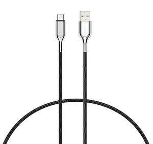 Cygnett Armoured USB-C to USB-A (2.0) Cable (3M) - Black(CY3307PCUSA),Braided,Samsung Galaxy,Apple iPhone,iPad,MacBook,Google,OPPO,Nokia,5 Yr. WTY.