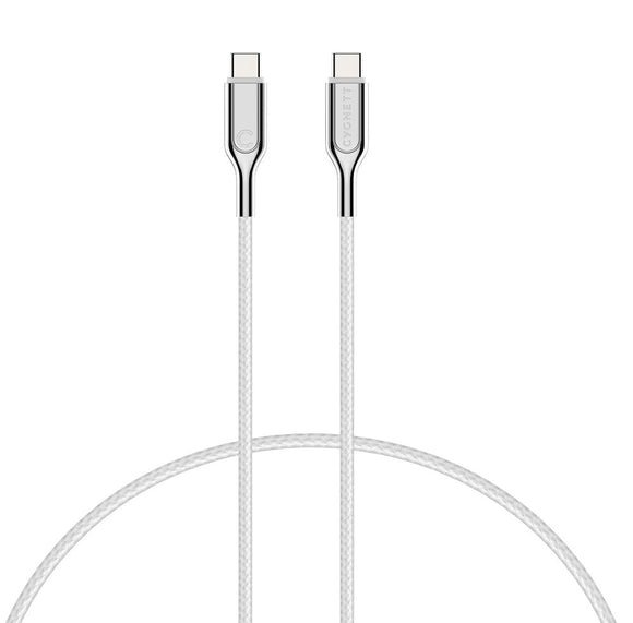 Cygnett Armoured USB-C to USB-C (2.0) Cable (1M) - White (CY2693PCTYC), Samsung Galaxy,Apple iPhone,iPad,MacBook,Google,OPPO,Nokia,Laptop,5 Yr. WTY.