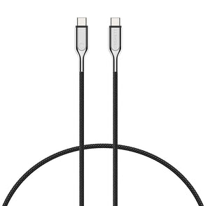 Cygnett Armoured USB-C to USB-C (2.0) Cable (2M) - Black (CY2678PCTYC), Samsung Galaxy,Apple iPhone,iPad,MacBook,Google,OPPO,Nokia,Laptop,5 Yr. WTY.