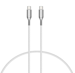 Cygnett Armoured USB-C to USB-C (2.0) Cable (2M) - White (CY2694PCTYC), Samsung Galaxy,Apple iPhone,iPad,MacBook,Google,OPPO,Nokia,Laptop,5 Yr. WTY.