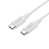 Cygnett Essentials USB-C to USB-C Cable (1M) - White (CY3309PCUSA), 3A/60W, Samsung Galaxy,Apple iPhone,iPad,MacBook,Google,OPPO,Nokia, 2 Yr. WTY.