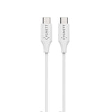 Cygnett Essentials USB-C to USB-C Cable (1M) - White (CY3309PCUSA), 3A/60W, Samsung Galaxy,Apple iPhone,iPad,MacBook,Google,OPPO,Nokia, 2 Yr. WTY.