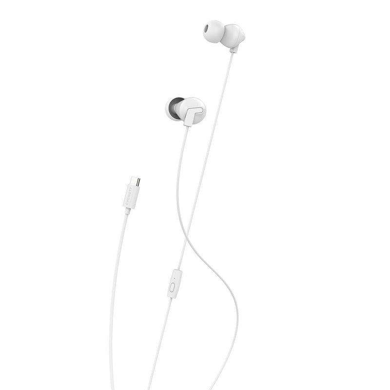 Cygnett Essentials USB-C Earphones - White (CY2868HEUSB), Cable length (1.1M), Built-in Microphone for Phone Calls, Control at Your Fingertips, 2 Yrs