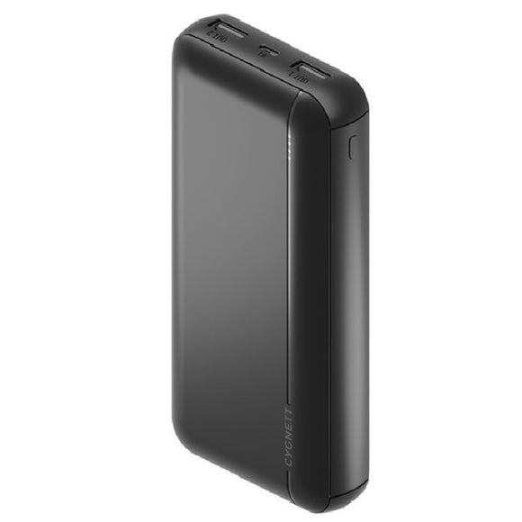 Cygnett Power and Protect 20K Power Bank - Black (CY4034PBCHE), 1x USB-C(15W), 2x USB-A (12W), Total Output 15W Max, Digital Display