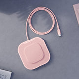 Cygnett PowerBase III 15W Fast Wireless Desk Charger - Pink (CY4061PPWIR), Qi Compatible,Compact,2M USB-C Cable,Case upto 3mm,Raised Charging Surface