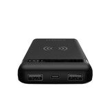 Cygnett ChargeUp Swift 10K mAh Wireless Power Bank - Black (CY4432PBCHE), 1x USB-C(20W),2x USB-A (18W),Wireless (10W),Micro-USB Cable,Total Output 15W