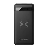 Cygnett ChargeUp Swift 10K mAh Wireless Power Bank - Black (CY4432PBCHE), 1x USB-C(20W),2x USB-A (18W),Wireless (10W),Micro-USB Cable,Total Output 15W