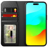 Cygnett UrbanWallet Apple iPhone 15 Plus (6.7") Leather Wallet Case - Black (CY4591URBWT), 360° Protection, Multi-Angle, 2x Card Slots, 4FT DropProof