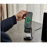 Cygnett MagStation Wireless Charging Dock(20W) & Dual Magnet Power Bank(20W USB-C/10W Wireless)-(CY4631PBCHE),MagSafe & Qi Compatible,1.5M USB-C Cable