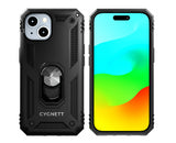 Cygnett Apple iPhone 15 (6.1") /iPhone 14/ iPhone 13 Rugged Case - Black (CY4632CPSPC), Integrated kickstand, Secure and magnetic disk mount, 6ft drop