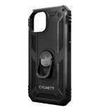 Cygnett Apple iPhone 15 (6.1") /iPhone 14/ iPhone 13 Rugged Case - Black (CY4632CPSPC), Integrated kickstand, Secure and magnetic disk mount, 6ft drop