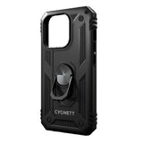 Cygnett Apple iPhone 15 Pro (6.1") Rugged Case - Black, Integrated kickstand, Secure and magnetic disk mount, 6ft drop protection, 2 Years Warranty