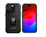 Cygnett Apple iPhone 15 Pro Max (6.7") Rugged Case - Black (CY4635CPSPC), Integrated kickstand, Secure and magnetic disk mount, 6ft drop protection