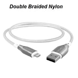 Cygnett Armoured Lightning to USB-A (2.0) Cable (1M) - White (CY4659PCCAL), 2.4A/12W,Braided,480Mbps Transfer,Turbo Charge iPhone/iPad,MFi, 5 Yrs