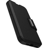 OtterBox Strada Apple iPhone 14 Plus Case Black - (77-88557), DROP+ 3X Military Standard, Leather Folio Cover, Card Holder, Raised Edges, Soft Touch