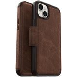 OtterBox Strada Apple iPhone 14 Plus Case Brown - (77-88554), DROP+ 3X Military Standard, Leather Folio Cover, Card Holder, 7 Years Warranty