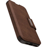 OtterBox Strada Apple iPhone 14 Plus Case Brown - (77-88554), DROP+ 3X Military Standard, Leather Folio Cover, Card Holder, 7 Years Warranty